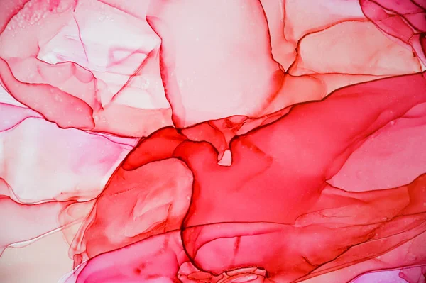 Image Est Encre Alcoolique Rose Rouge Abstraction Élément Décoratif Décoration — Photo
