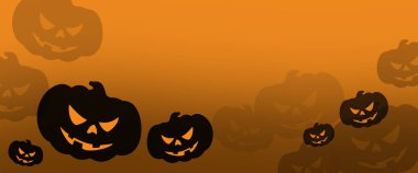 Cadılar Bayramı, tatil için arka plan. Turuncu arka planda balkabakları.