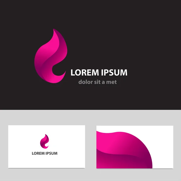 Sjabloon voor abstract vector logo ontwerp met visitekaartje — Stockvector