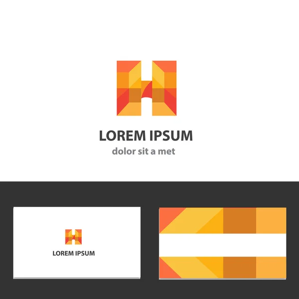 Plantilla de diseño de logotipo de vector abstracto con tarjeta de visita — Archivo Imágenes Vectoriales