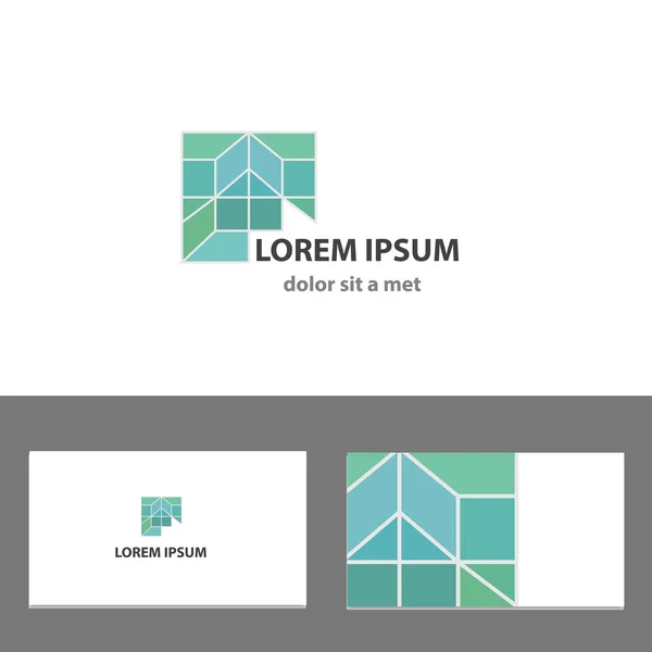 Modèle de conception de logo vectoriel abstrait avec carte de visite — Image vectorielle