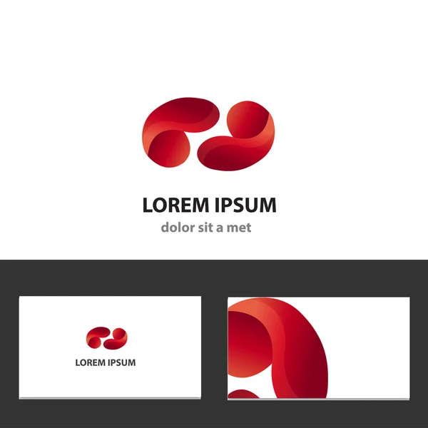 Πρότυπο σχεδίασης λογότυπο αφηρημένη διάνυσμα με επαγγελματική κάρτα — Διανυσματικό Αρχείο