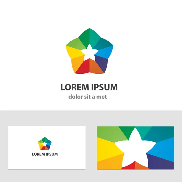 Plantilla de diseño de logotipo de vector abstracto con tarjeta de visita — Archivo Imágenes Vectoriales