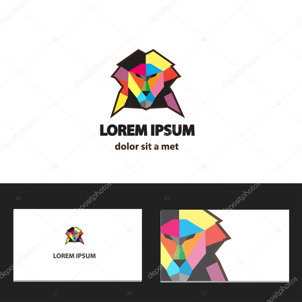 Abstract vector logo design template with business card