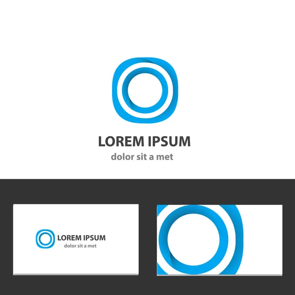 Modèle de conception de logo vectoriel abstrait avec carte de visite — Image vectorielle