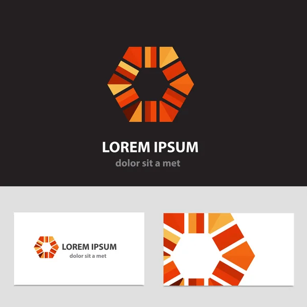 Plantilla de diseño de logotipo de vector abstracto con tarjeta de visita — Archivo Imágenes Vectoriales