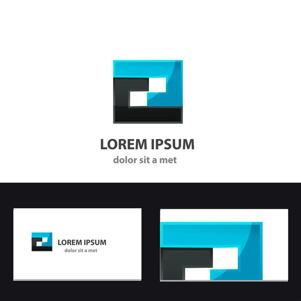 Πρότυπο σχεδίασης λογότυπο αφηρημένη διάνυσμα με επαγγελματική κάρτα — Διανυσματικό Αρχείο