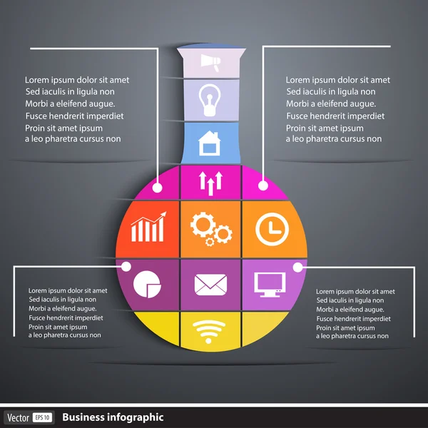 Infografías creativas del tubo de ensayo — Vector de stock