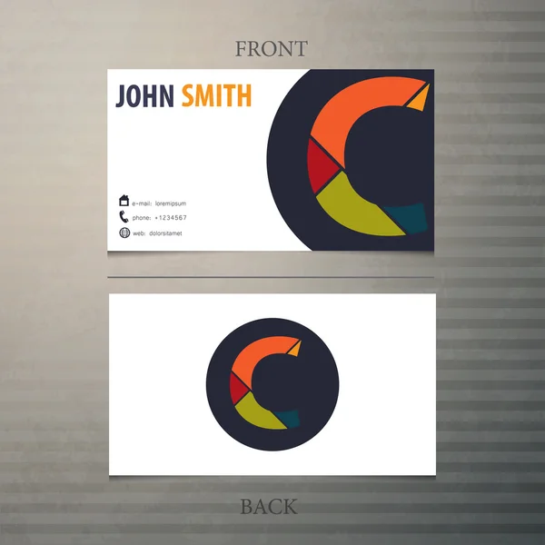 Business card template, letter C Vector Graphics