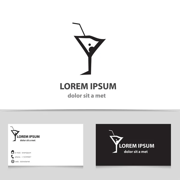 Modelo de design de logotipo vetorial abstrato com cartão de visita —  Vetores de Stock