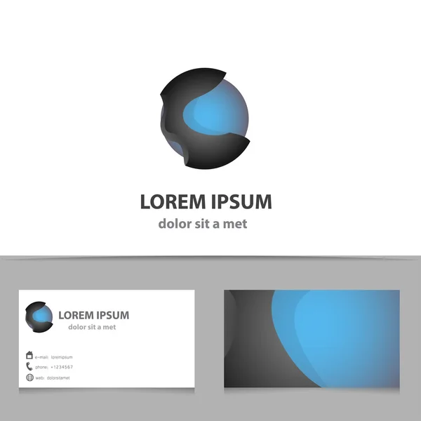 Modèle de conception de logo vectoriel abstrait avec carte de visite — Image vectorielle