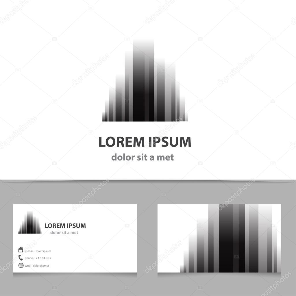 Abstract vector logo design template with business card