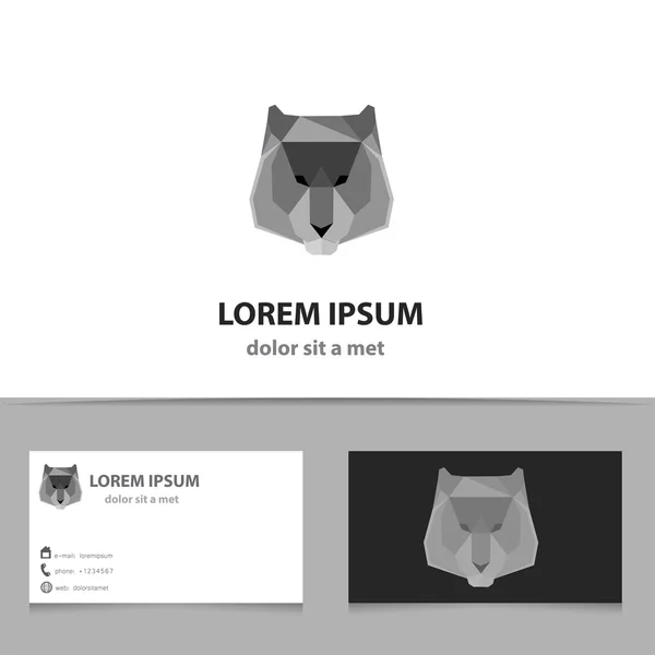 Soyut vektör tiger logo lotemplate iş kartı — Stok Vektör