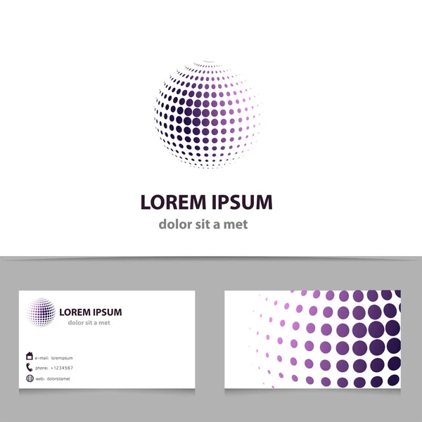 Abstract vector circle logo design template with business card — Stock Vector