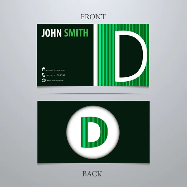 Business card template, letter D Royalty Free Stock Vectors