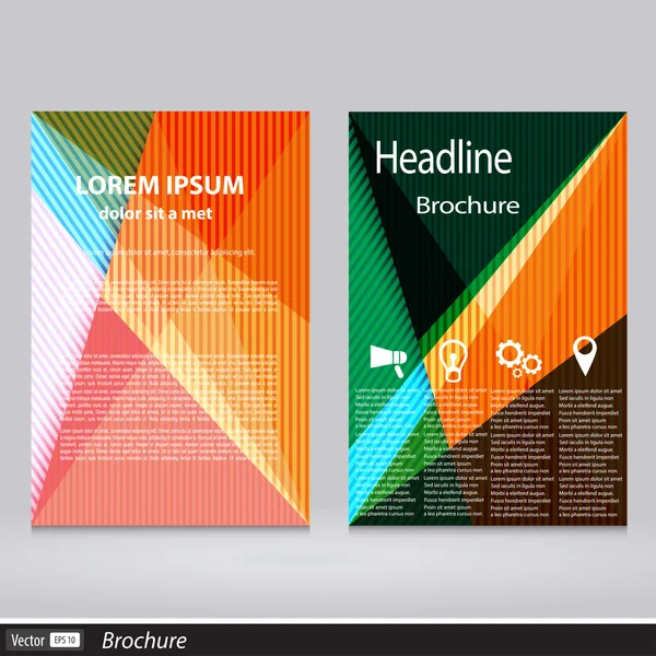 Abstracte driehoek brochure. Vector flyer ontwerp sjabloon a4 formaat. Concept met lijnen — Stockvector