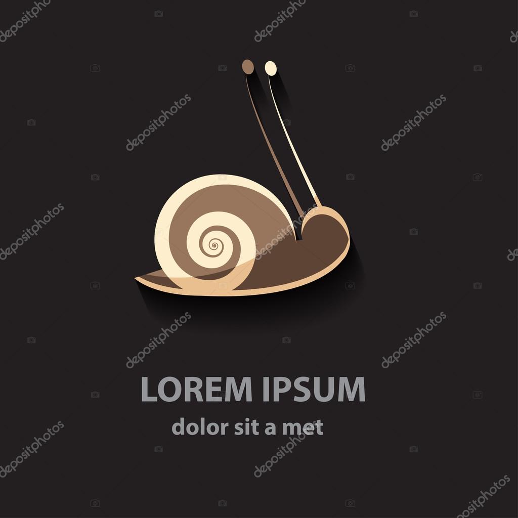 Snail cartoon style vectorl ogo design template. Creative design funny concept