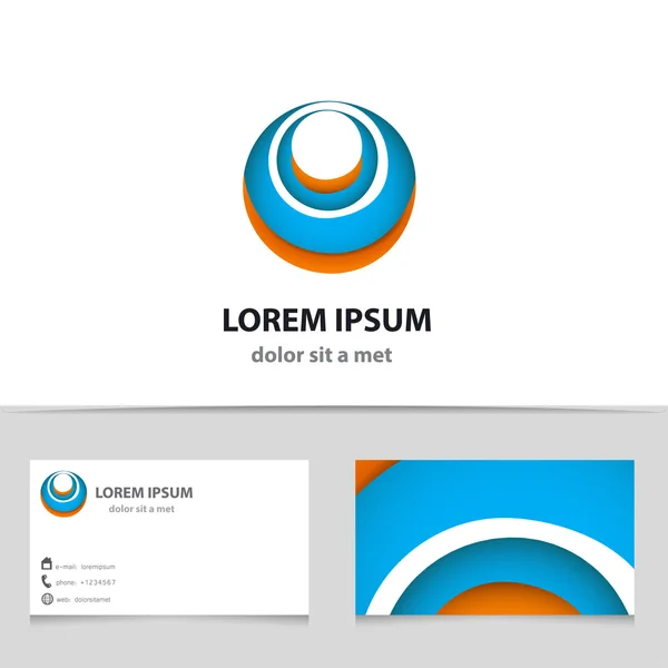 Ikon design logotyp med visitkortsmall — Stock vektor