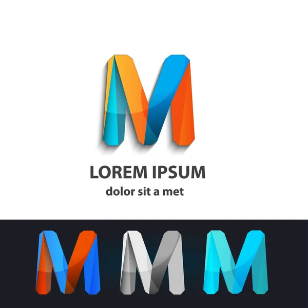 Vector abstract logo infinity design. Creative concept icons set letter m — Stock Vector