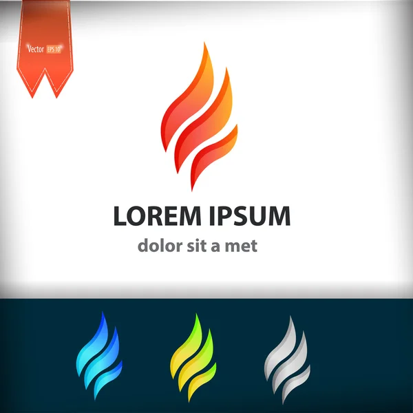 Modello di design del logo vettoriale Fire Flame. Lingue di fiamma icona creativa . — Vettoriale Stock