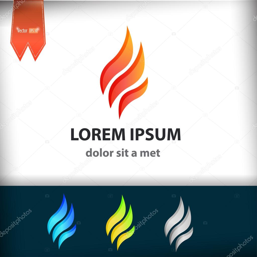 Fire Flame vector logo design template. Tongues of flame creative icon. 