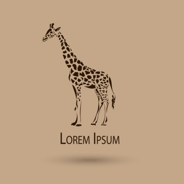 Stilize zürafa illüstrasyon vektör. Zarif hayvan dövme