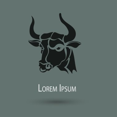 Boğa başı - stilize simge vektör. Yaratıcı şekil dövme