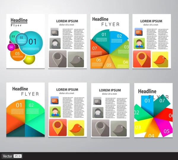 Sada leták, brožuru Design šablony. Abstraktní moderní prostředí. Moderní technologie, aplikace a služby Online Infographic koncepce. — Stockový vektor