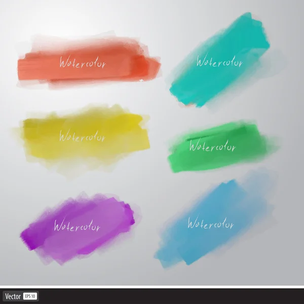 Watercolor splatters. Vector artistic set brush. — Stock Vector