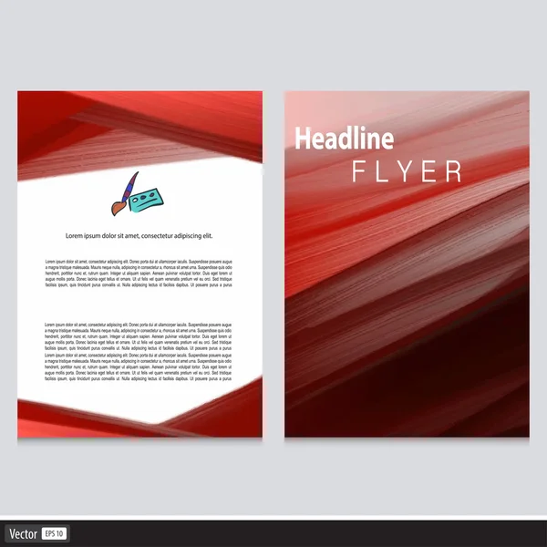 Creatieve vector rode acryl flyer. Kunst concept zakelijke brochure met pictogrammen en tekst. — Stockvector