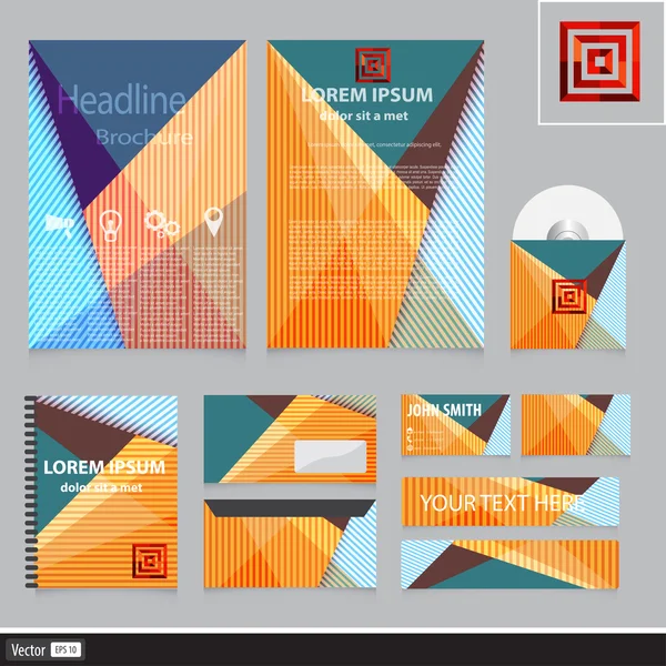 Huisstijl voor uw bedrijf. Abstracte bedrijfsconcept kleurrijke. Vector creatief idee met geometrische vorm. — Stockvector