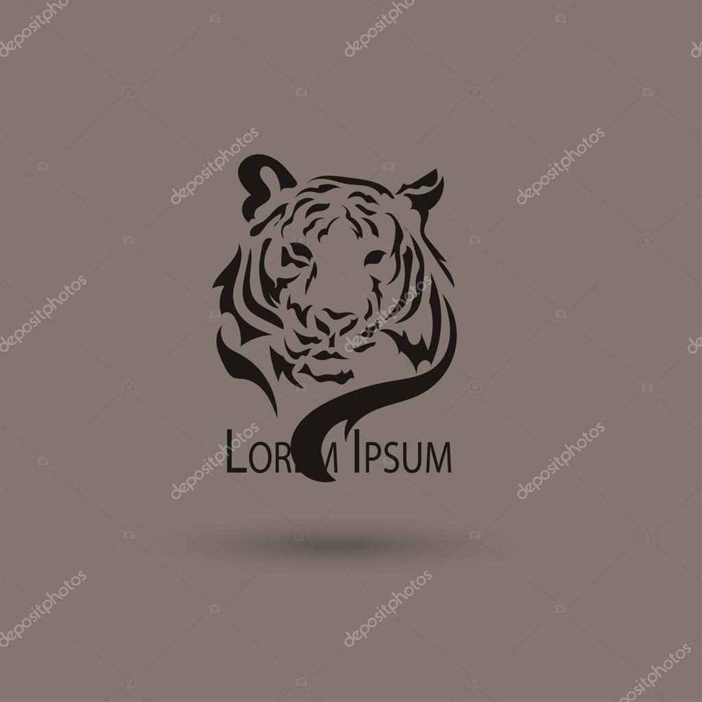 Artistic vector silhouette face tiger. Creative idea of a wild animal icons.