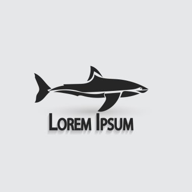 Stilize köpekbalığı. Vektör çizim. Sanat kavramı.