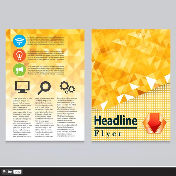 Abstraktní trojúhelník brožura Flyer Design vektor šablona ve velikosti A4. Kreativní koncept geometrických. — Stockový vektor