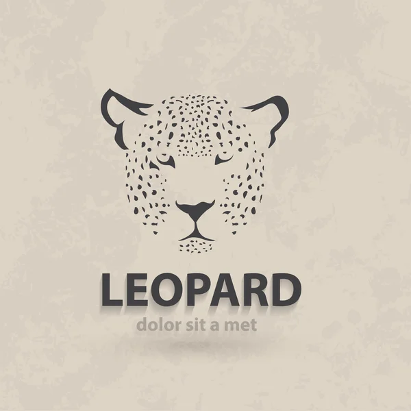 Vector stiliserad silhuett ansikte leopard. Konstnärligt kreativ design. Retro stil. — Stock vektor