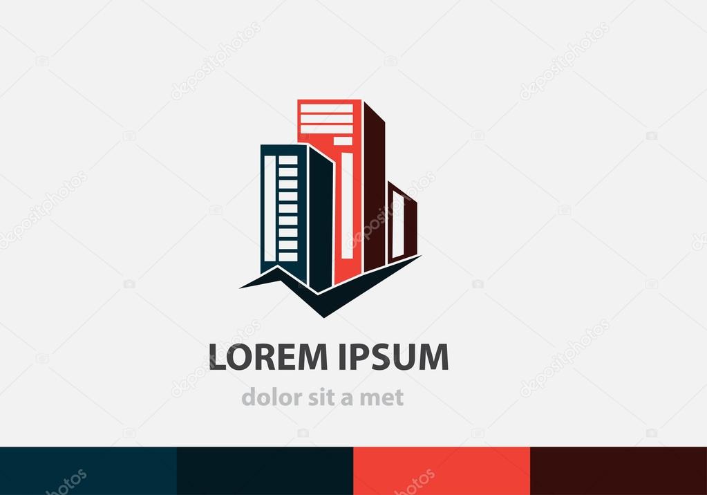 Vector building icon for business. Modern concept architecture. Creative idea for your company.