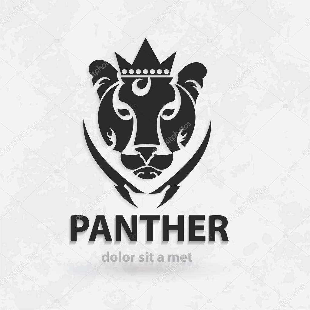 Vector stylized silhouette panther. Artistic creative design. Sketch for tattoo.