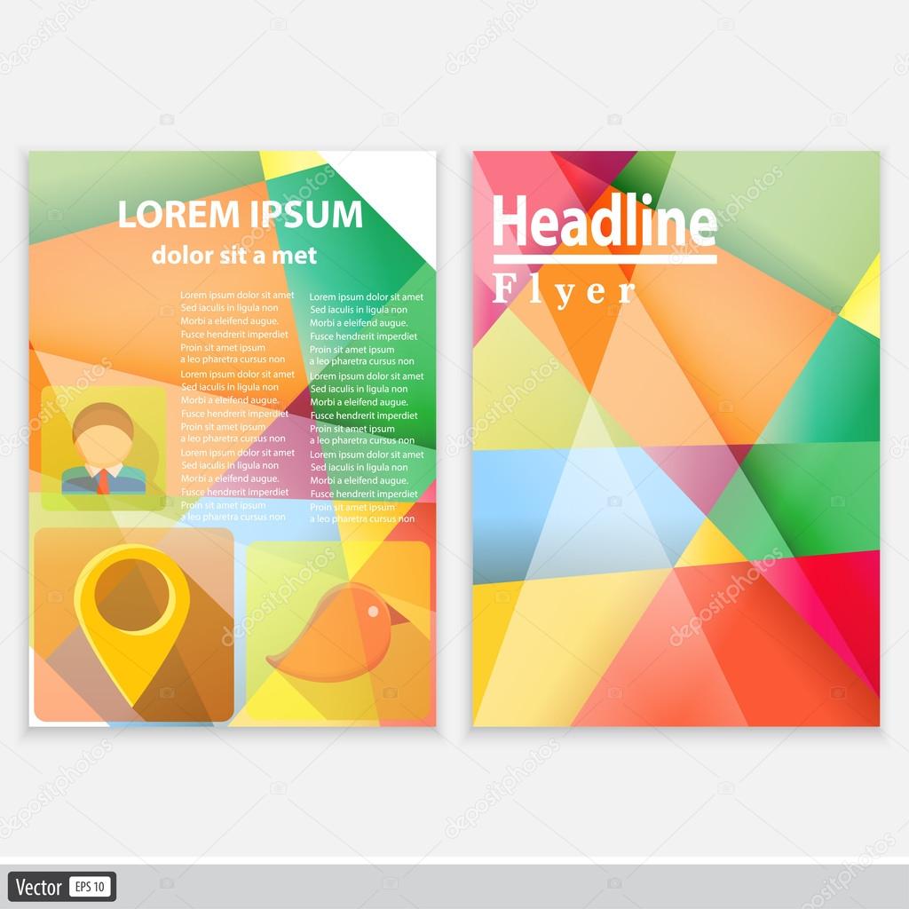 Abstract Triangle Brochure Flyer design vector template in A4 size. Creative modern concept with icons.