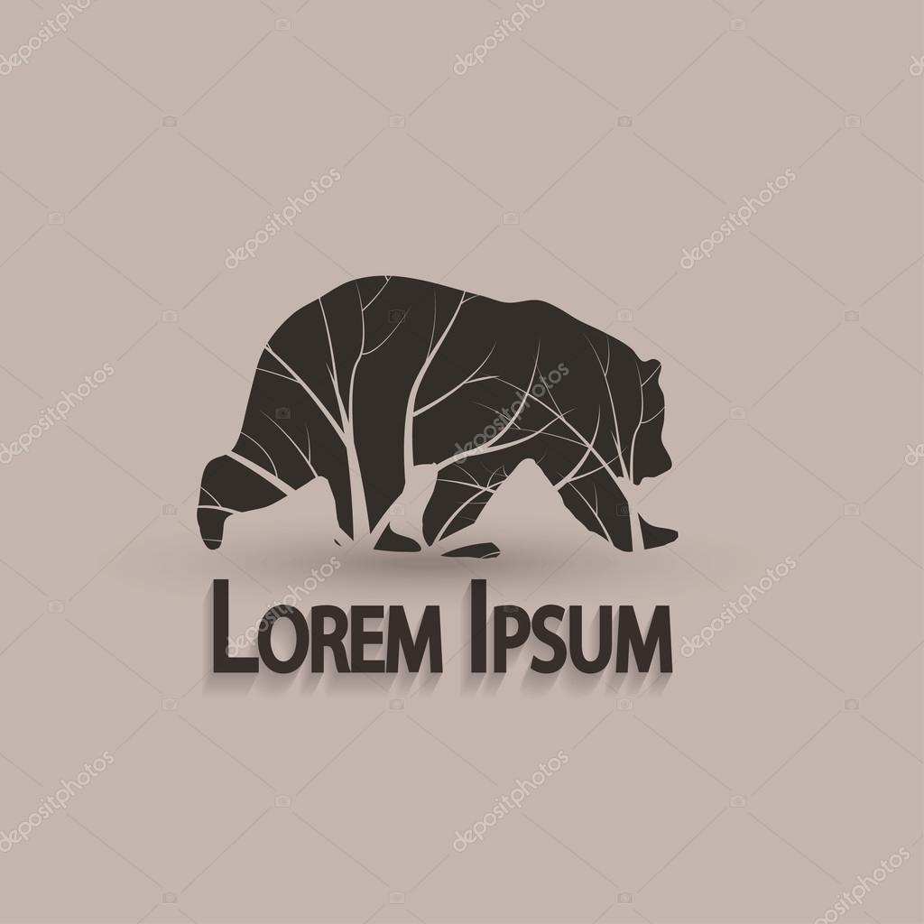 Stylized grizzly bear. Vector illustration tattoo. Creative artistic concept.