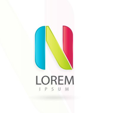 Yaratıcı logo tasarım, mektup N. renkli vektör simgesi. Modaya uygun iş öğeleri.