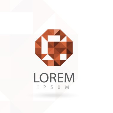 Altıgen logo tasarımı, mektup C. üçgen vektör simgesi. Yaratıcı geometrik şekil.