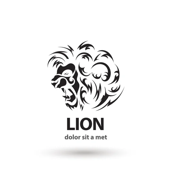 Vector stylized lion icon. Artistic silhouette wild animal. Creative concept. — Stock Vector