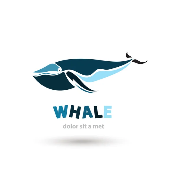 Ikona stylizowane artystyczny wieloryba. Kreatywnych sylwetka kolorowe ryby. Ilustracja wektorowa nowoczesne. — Wektor stockowy