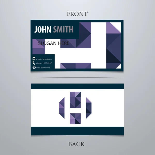 Vector creative business card template, letter H. Trendy business elements. — Stock Vector