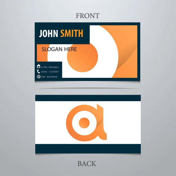 Vector creative business card template, letter A. Trendy business elements. — Stock Vector