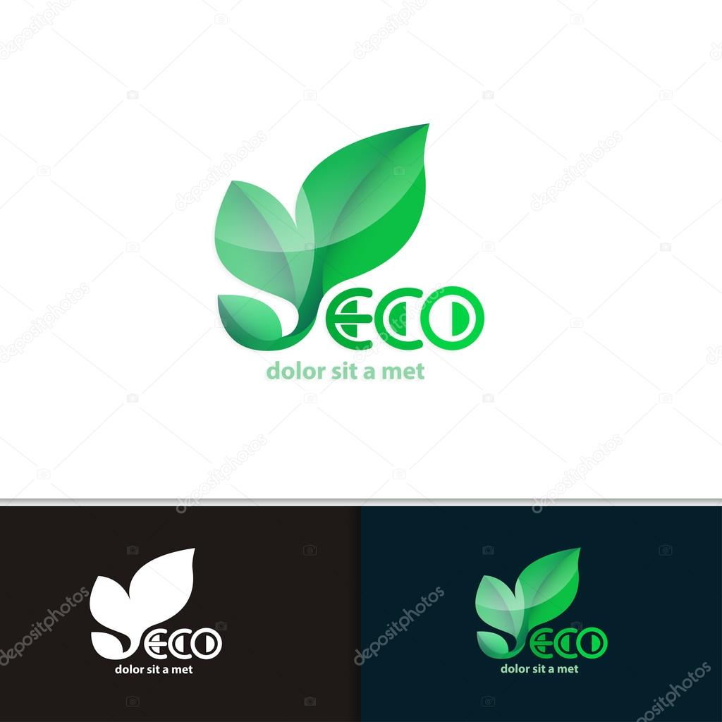 Vector creative environmental icon for your company. Modern design eco plants.