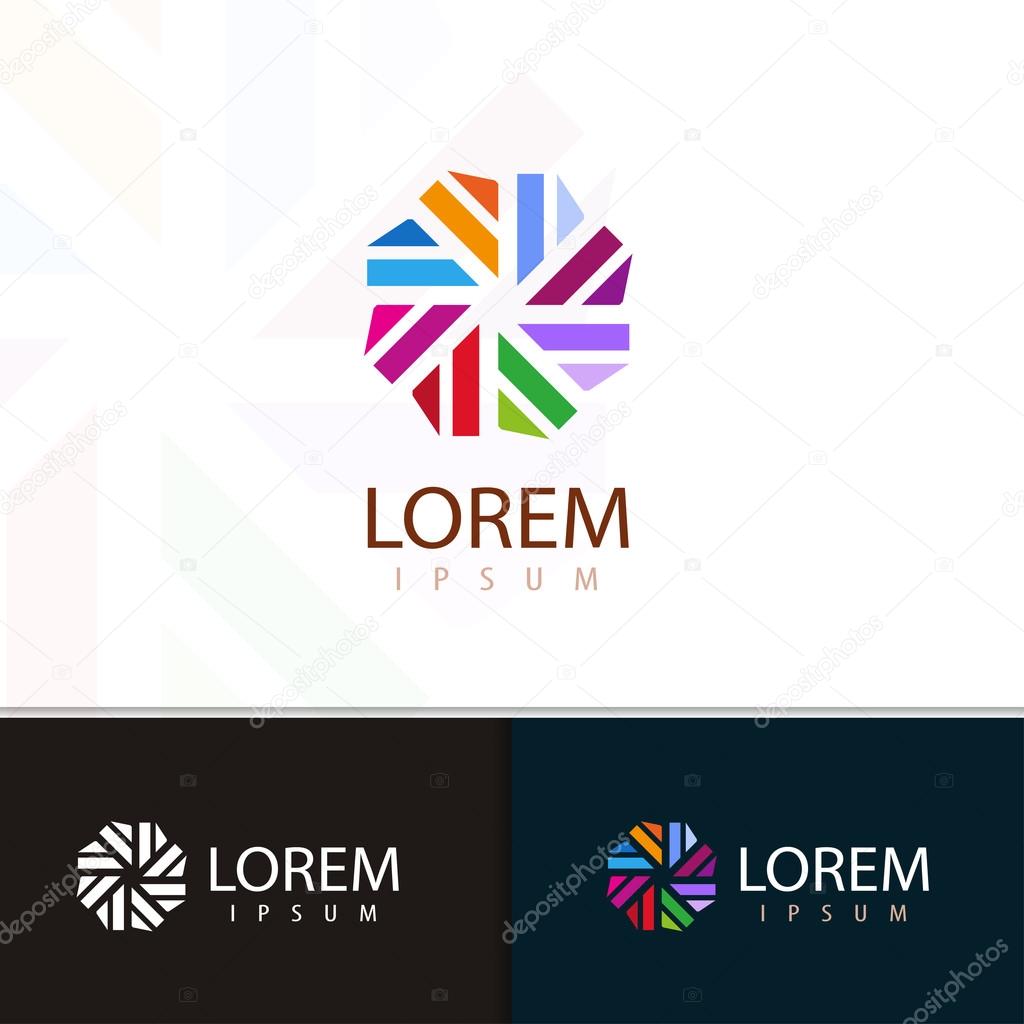 Colorful infinity icon with lines. Creative cycle shape for your company. Trendy business concept. Vector set.