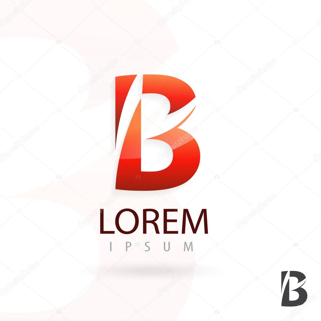 Creative logo design, letter B. Colorful vector icon. Trendy business elements.