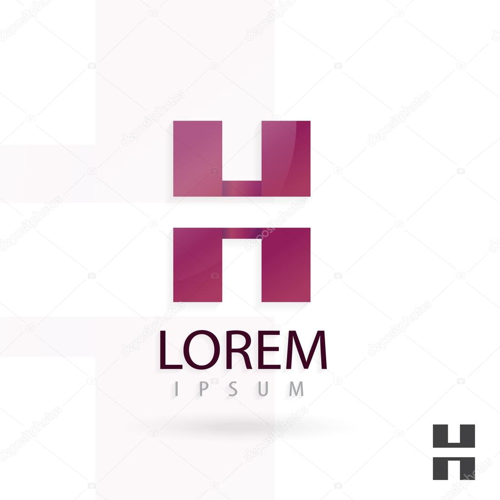 Creative logo design, letter H. Colorful vector icon. Trendy business elements.