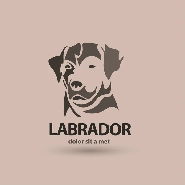 Vector de silueta estilizada cara labrador. Diseño creativo artístico del logotipo . — Archivo Imágenes Vectoriales